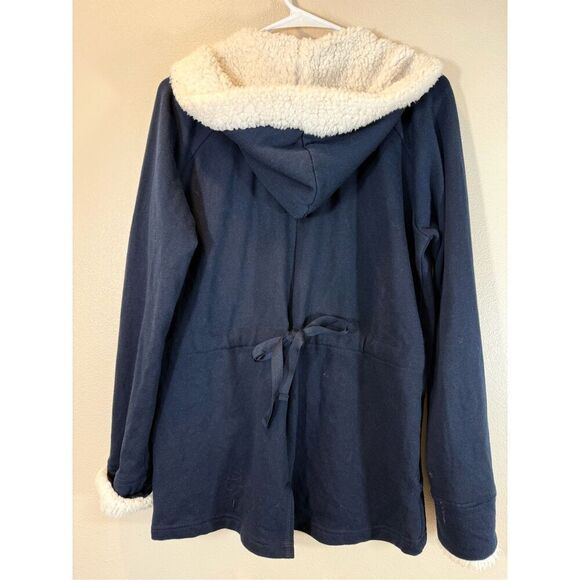 P.J. Salvage Sherpa Trim Zip-Up Hoodie Sweatshirt Women's Medium - Picture 4 of 10